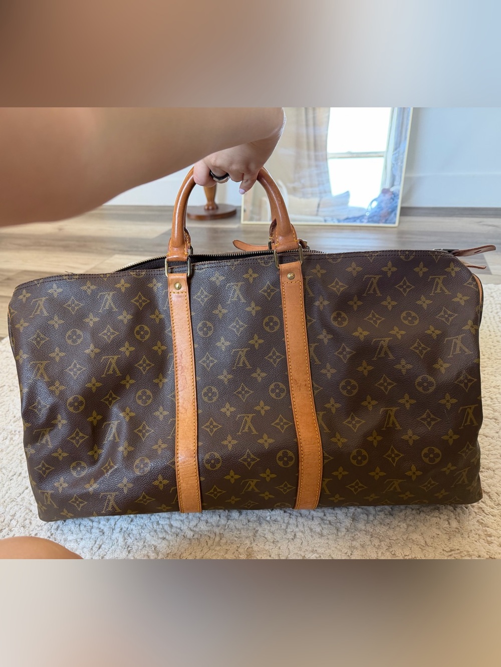 Louis Vuitton Brown Monogram Canvas Travel Keepall 55 - Picture 2 of 11